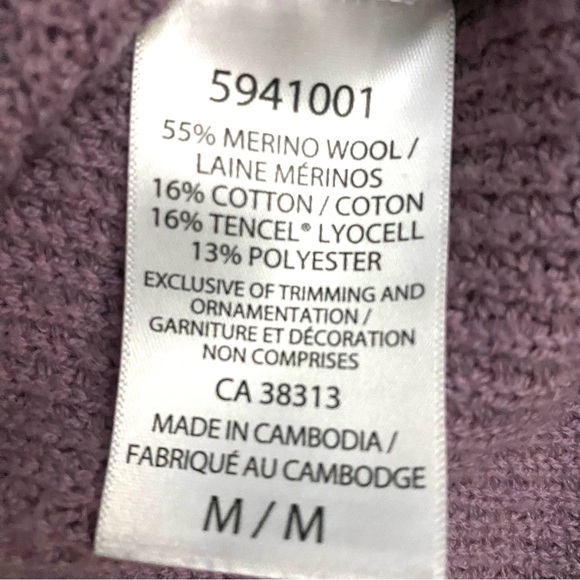 Kersh Women's Merino Wool Blend Sweater Purple M Colorblock Minimalist Oversized - Picture 7 of 7